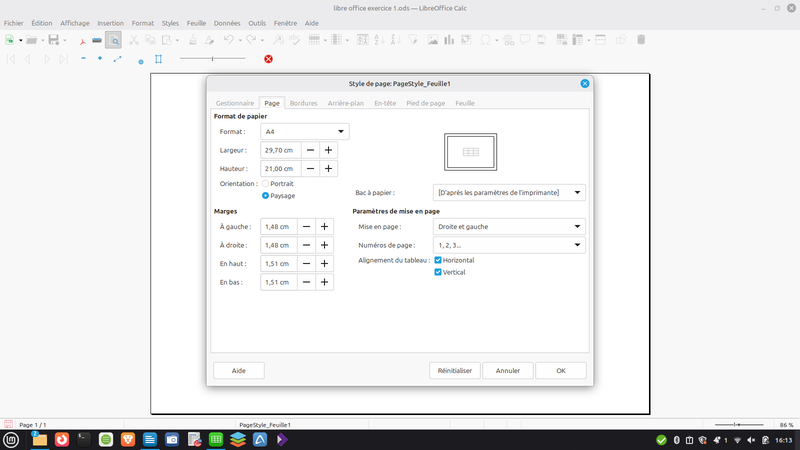 Mise en page tableau